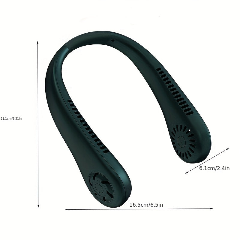 1pc Hands-Free Portable Neck Fan - Rechargeable, Leafless, and USB Powered - Perfect for Desk and Travel Use | Bowlift