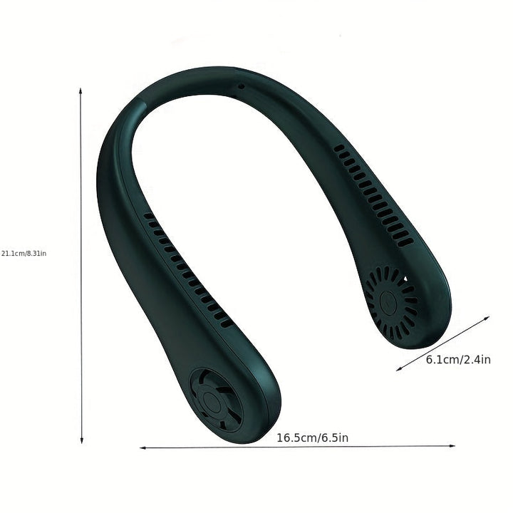 1pc Hands-Free Portable Neck Fan - Rechargeable, Leafless, and USB Powered - Perfect for Desk and Travel Use | Bowlift
