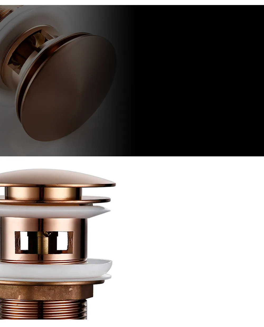 Bagnolux Rose Gold Sink Drain Valve Bowlift
