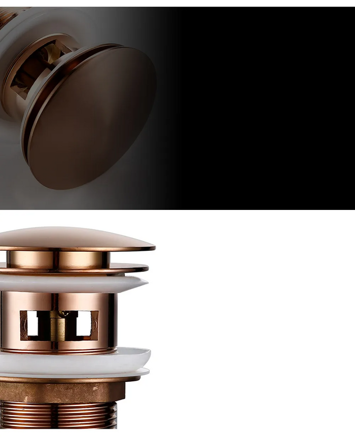 Bagnolux Rose Gold Sink Drain Valve Bowlift