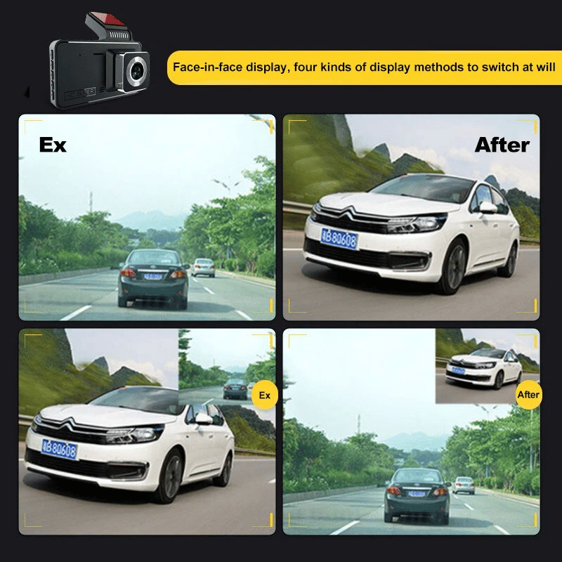 BowLift |  Dashcam with two lenses, 1080P HD and night vision - 170° wide angle