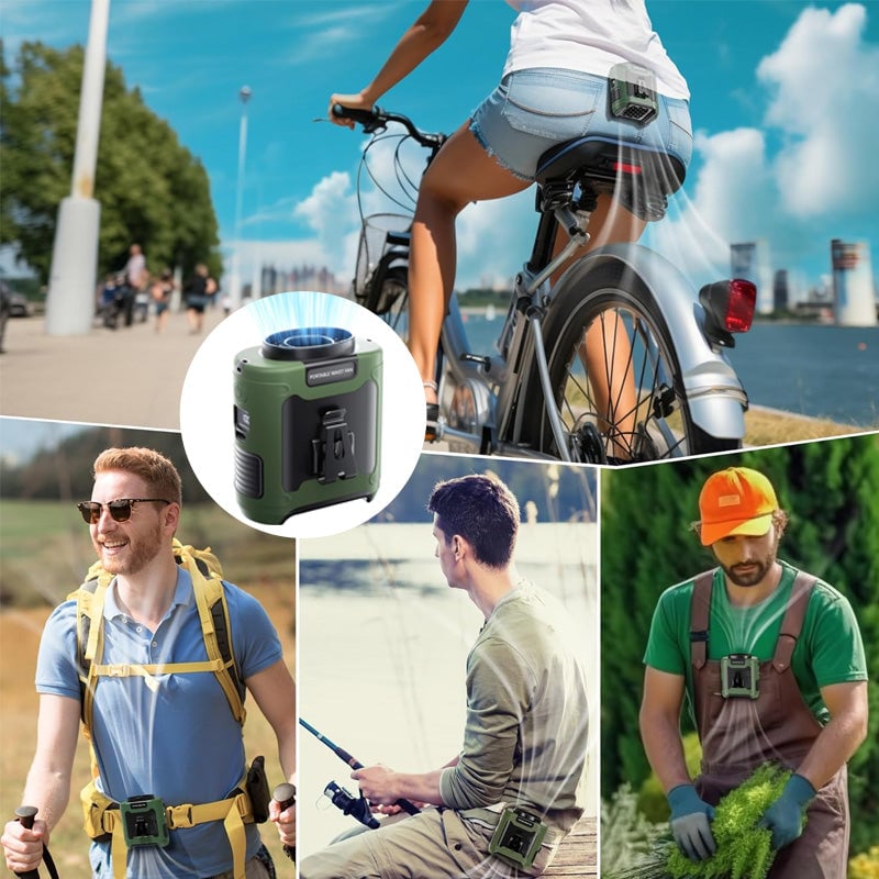 Portable belt fan with USB charging | Bowlift