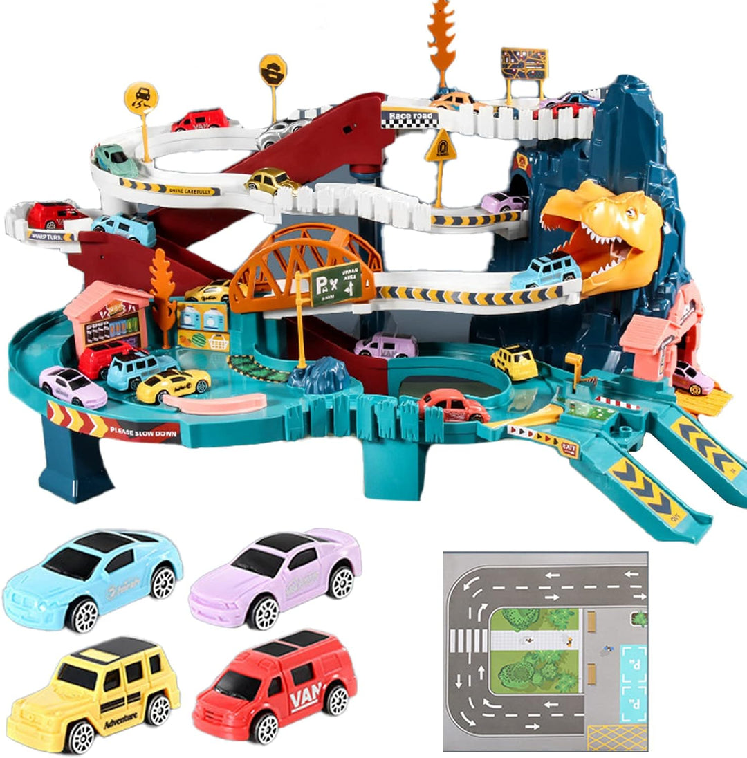 BowLift | Dinosaur Mountain Road Playset with Vehicle