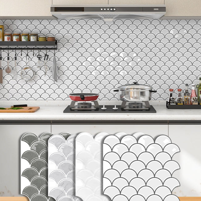 BowLift | Fish scale Peel & Stick field tile square plastic Peel & Stick mosaic tile