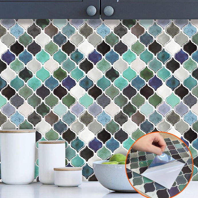 BowLift | Square Peel & Stick Mosaic Tiles Plastic Arabesque Peel and Stick Wall Tile