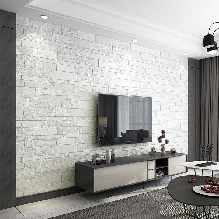 BowLift | Industrial 3D Brick Wall Plank Bathroom Living Room Wall Panel Set of 10