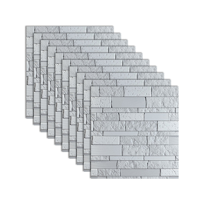 BowLift | Industrial 3D Brick Wall Plank Bathroom Living Room Wall Panel Set of 10