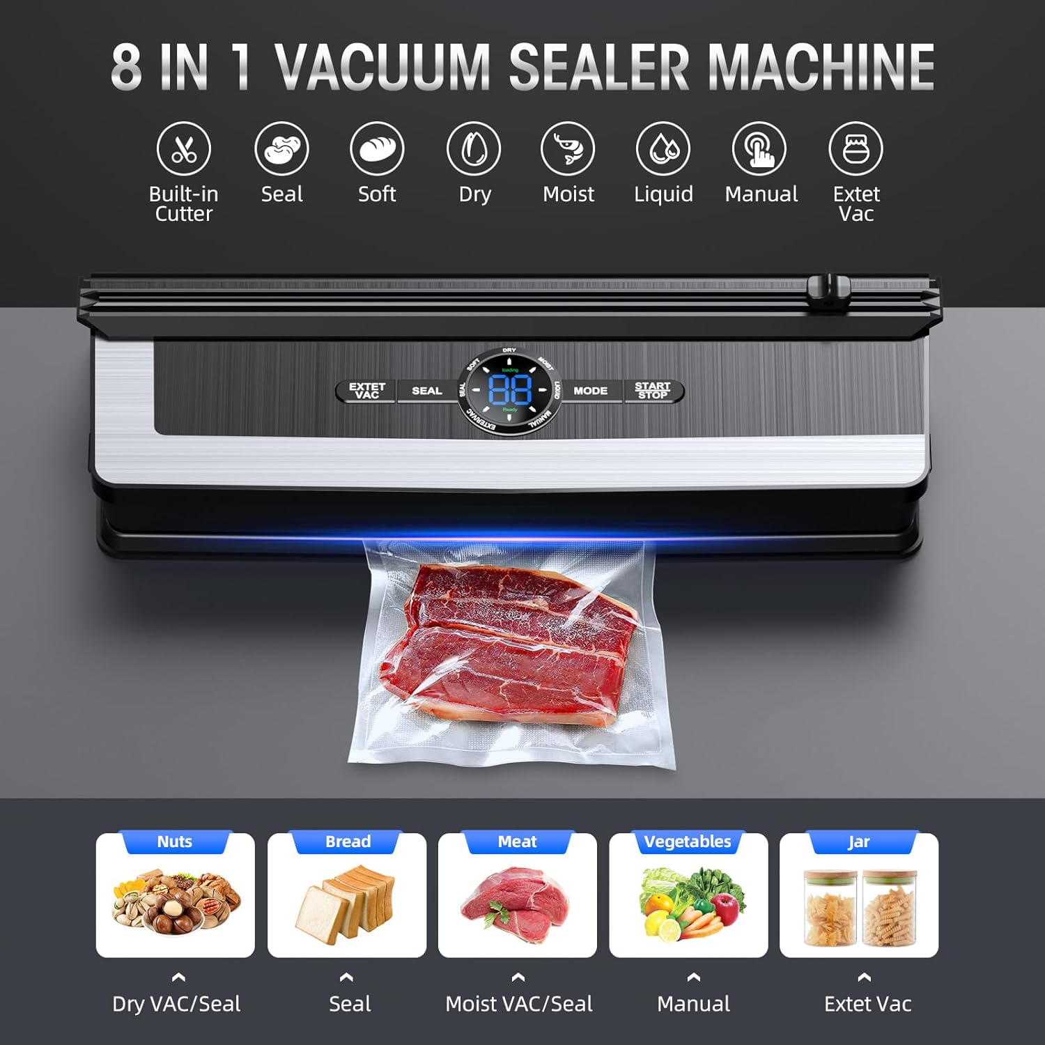 BowLift | 8-in-1 Vacuum Sealer with Built-in Cutter