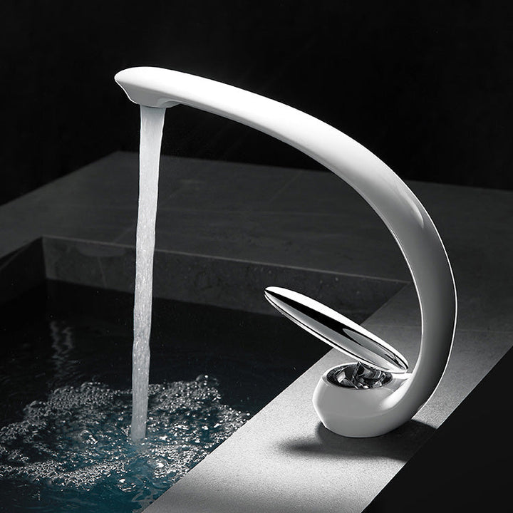 BowLift | Unique bathroom waterfall faucet brass sink tap