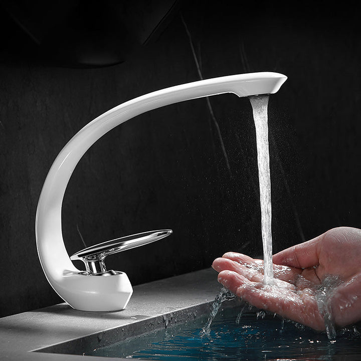 BowLift | Unique bathroom waterfall faucet brass sink tap