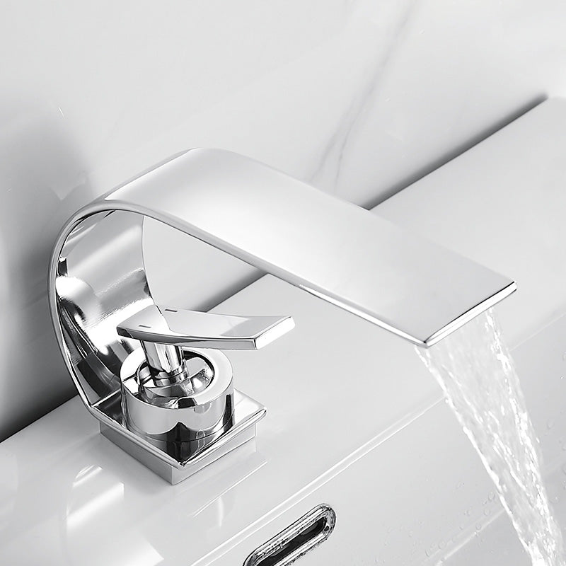 BowLift | Unique bathroom waterfall faucet brass sink tap