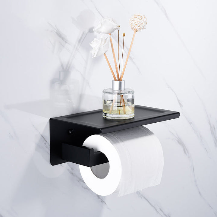 BowLift | 5-piece Modernism Bath Accessory Set in Matte Black Stainless Steel
