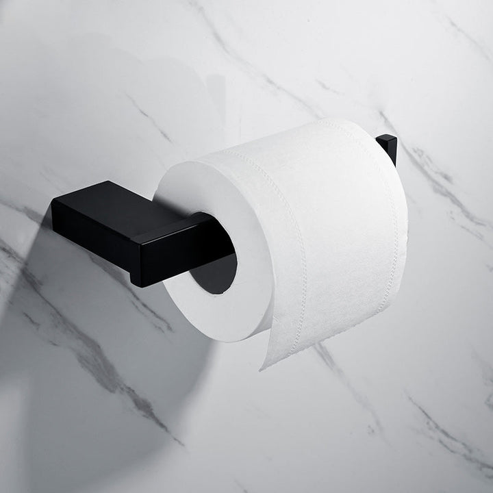 BowLift | 5-piece Modernism Bathroom Accessory Set in Matte Black Stainless Steel