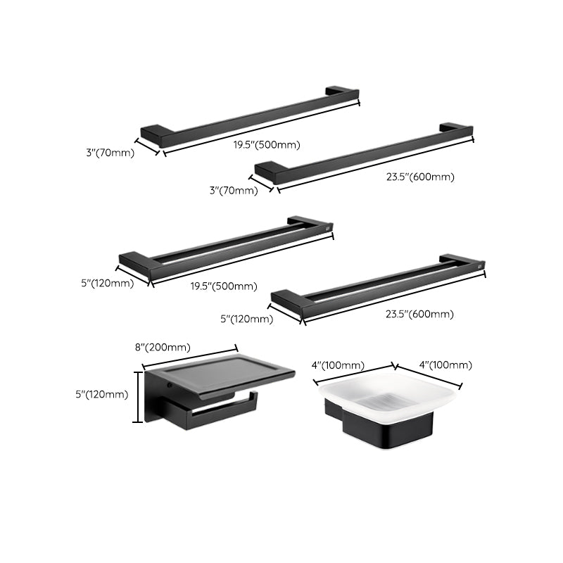 BowLift | 5-piece Modernism Bathroom Accessory Set in Matte Black Stainless Steel