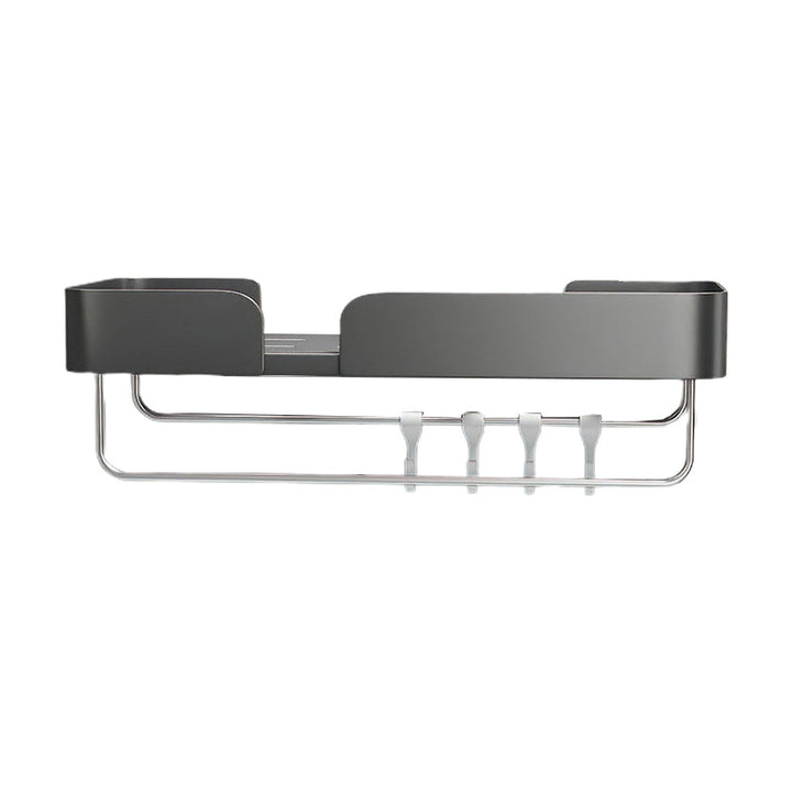 BowLift | 3-piece modern bathroom hardware set aluminum bathroom shelf in gray