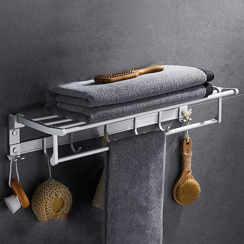 BowLift | Contemporary silver metal bathroom accessory set with towel rack