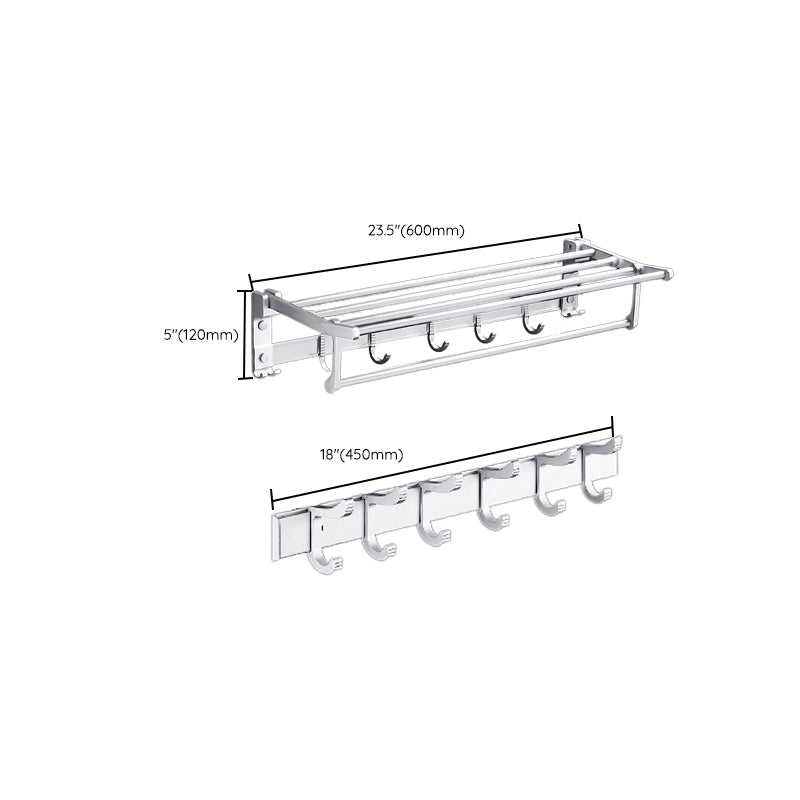 BowLift | Contemporary silver metal bathroom accessory set with towel holder
