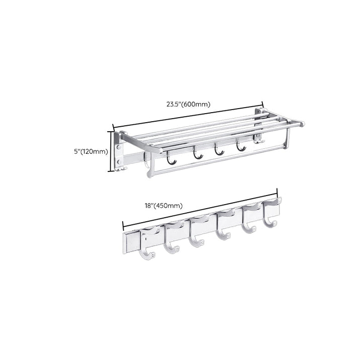BowLift | Contemporary silver metal bathroom accessory set with towel holder