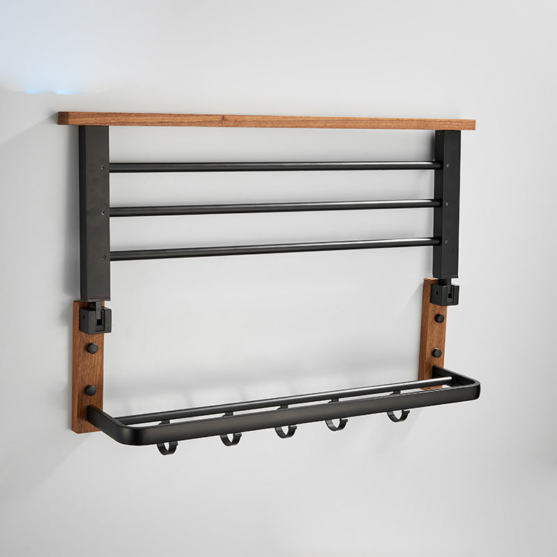 BowLift | Walnut Bathroom Set Black Metal Bathroom Accessories Hardware Set