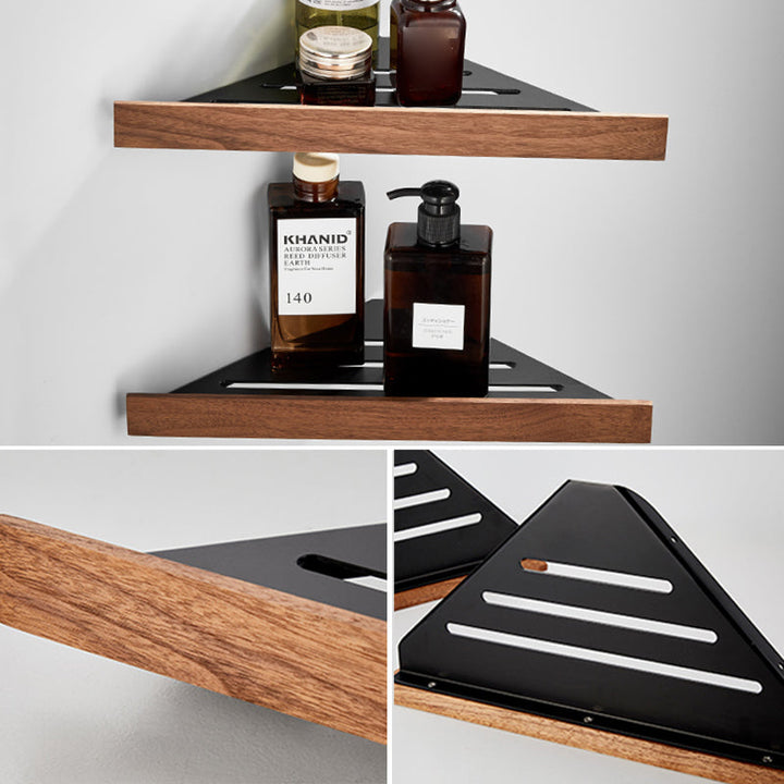 BowLift | Walnut Bathroom Set Black Metal Bathroom Accessories Hardware Set