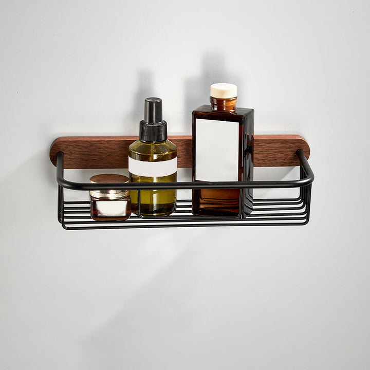 BowLift | Walnut Bathroom Set Black Metal Bathroom Accessories Hardware Set