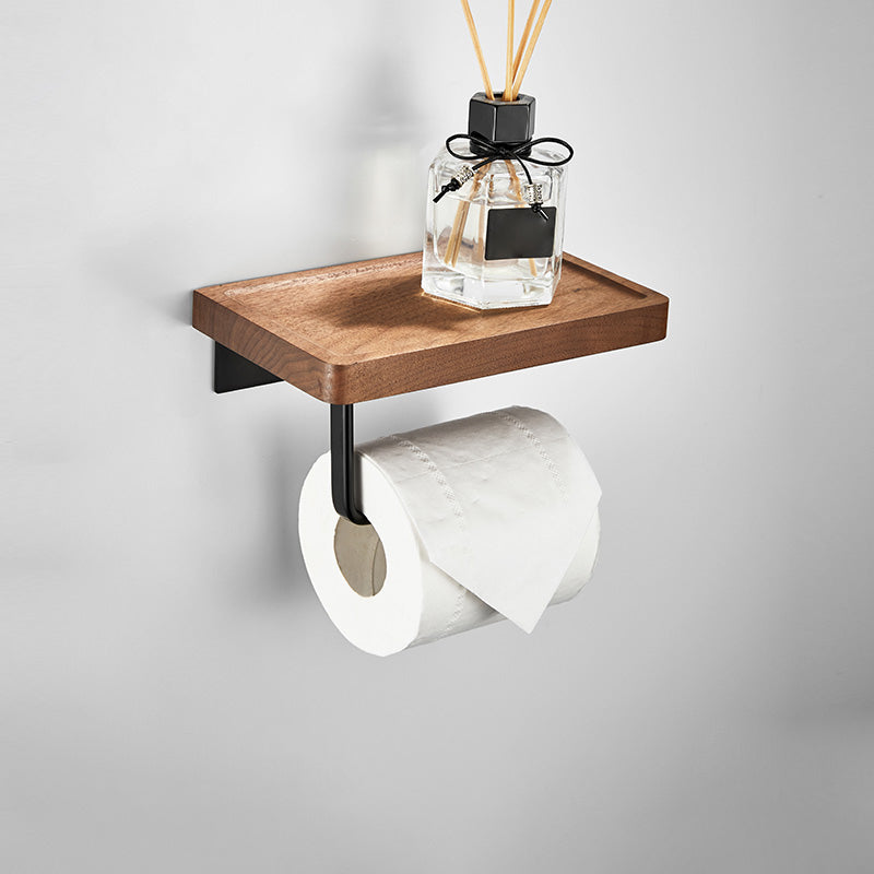 BowLift | Walnut Bathroom Set Black Metal Bathroom Accessories Hardware Set