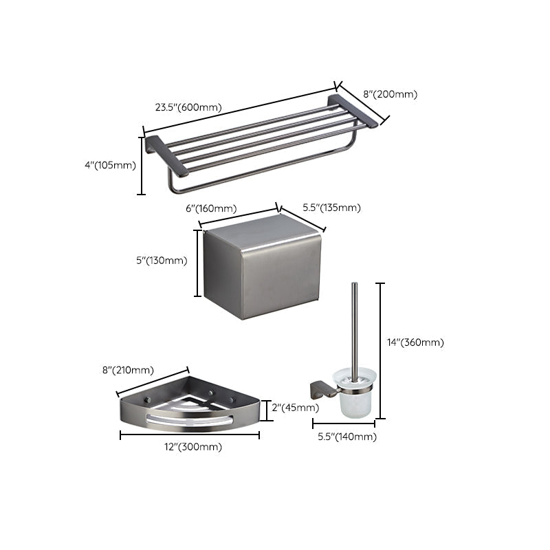 BowLift | Gray traditional bathroom hardware set stainless steel bathroom accessory set