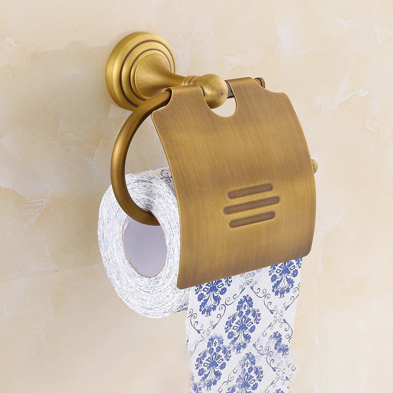 BowLift | 4-piece traditional bathroom accessory set Gold Brass bathroom accessory hardware set
