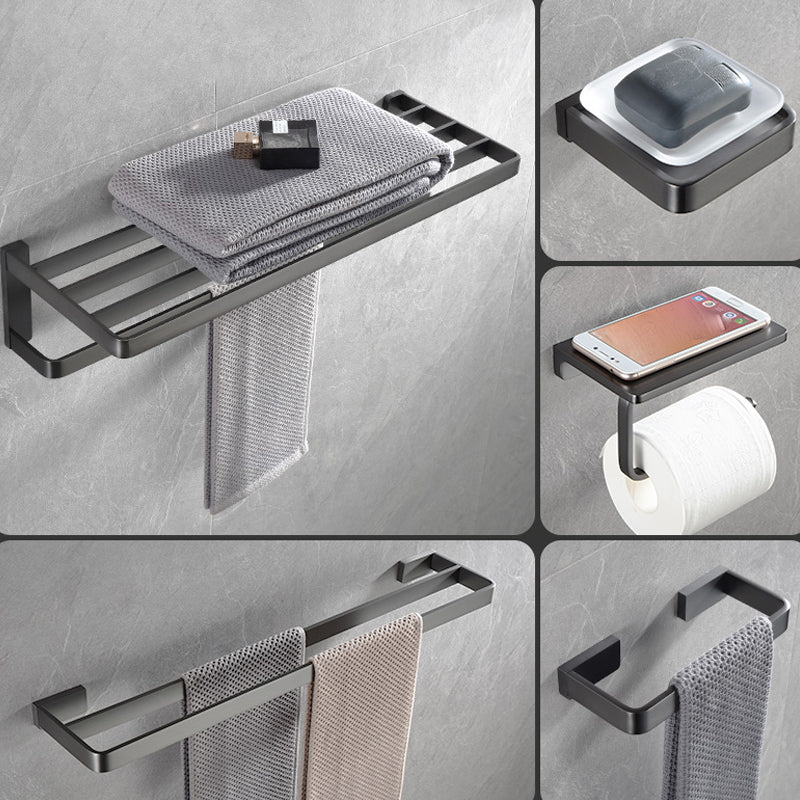 BowLift | Gray metal modern bathroom accessories as a single piece or as a set