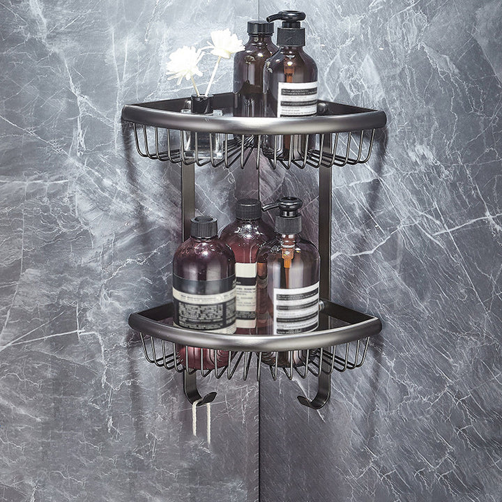 BowLift | Gray metal modern bathroom accessories as a single piece or as a set