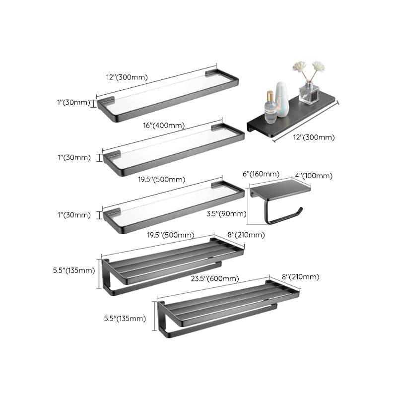 BowLift | Gray metal modern bathroom accessories as a single item or as a set