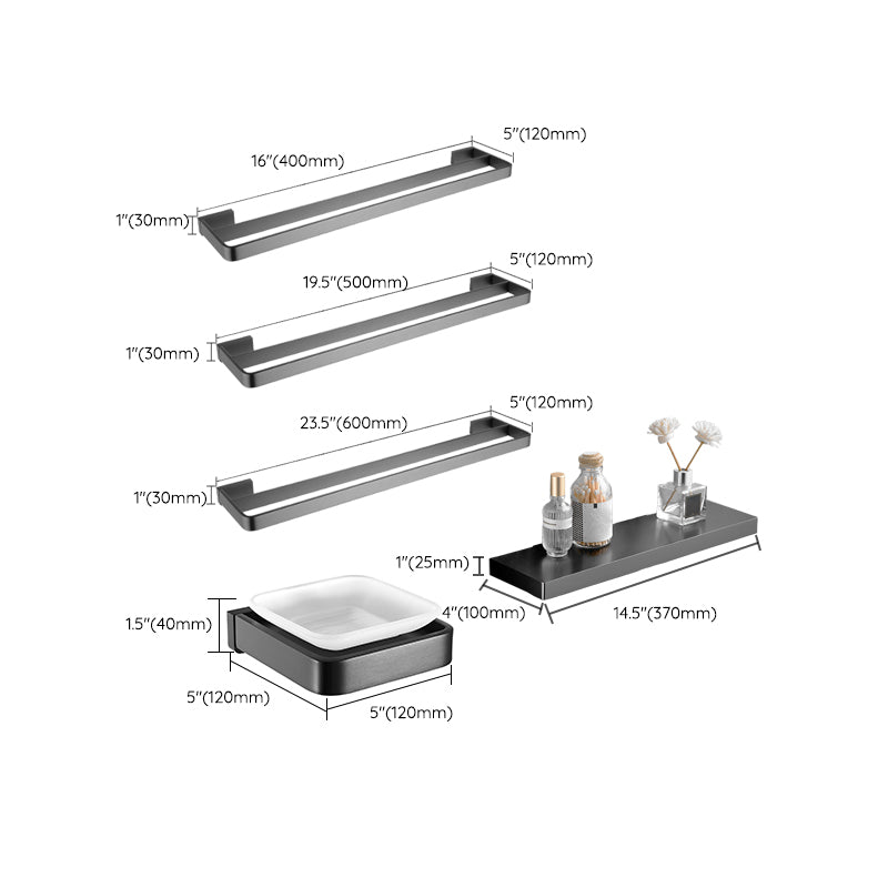 BowLift | Gray metal modern bathroom accessories as a single piece or as a set