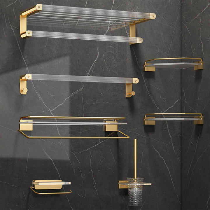 BowLift | Modern Bathroom Accessories Set Bathroom Shelf Gold Towel Holder Bathroom Hardware Set