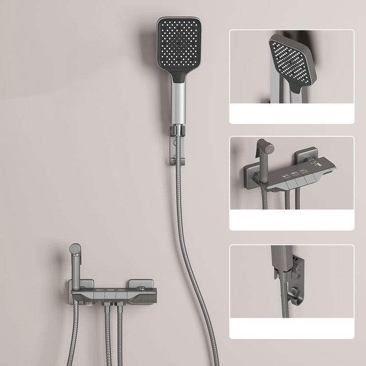 BowLift | Push-button shower system wall mounting hand shower square shower system with shower hose
