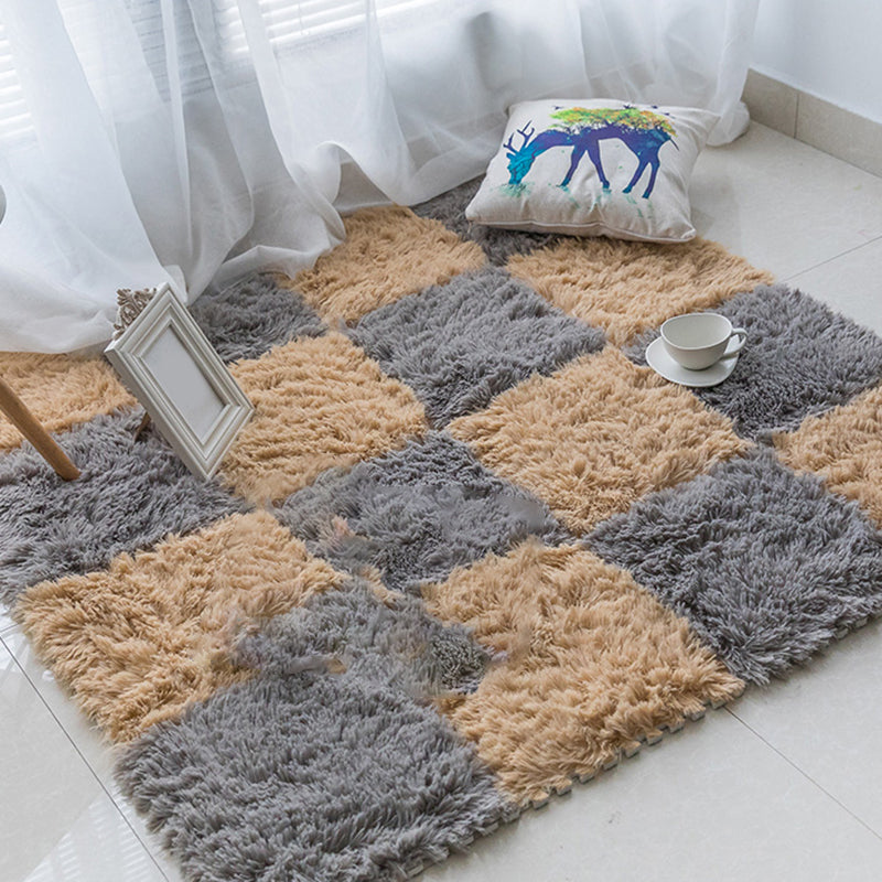 BowLift | Basic carpet tiles solid color long pile square bedroom carpet tiles