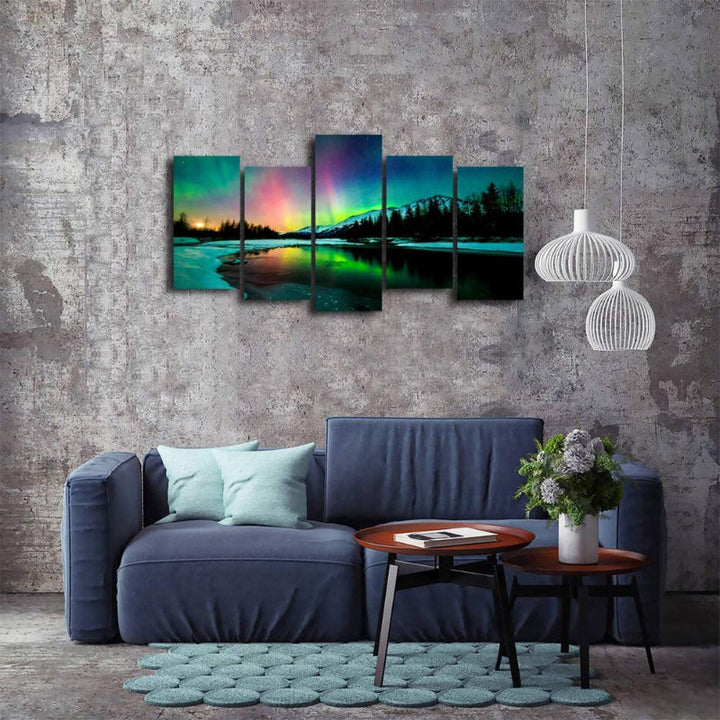 5 Piece Aurora Canvas Wall Art Painting | Bowlift