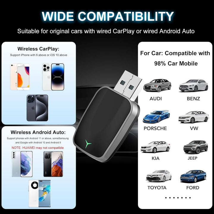 BowLift | Mini Wireless CarPlay Adapter with Dual-Band Connection and Compact Design – Novaro