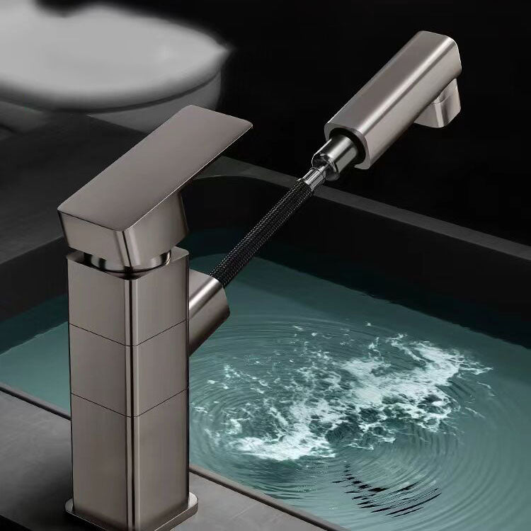 BowLift | Bathroom Vessel Faucet Swivel Spout Single Handle Faucet with Pull-Out Spray Head