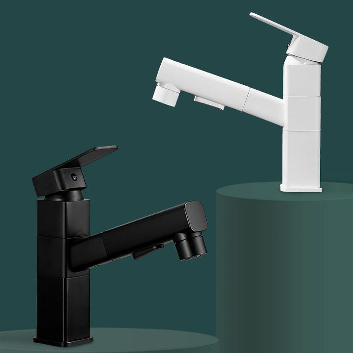 BowLift | Bathroom Vessel Faucet Swivel Spout Single Handle Faucet with Pull-Out Spray Head