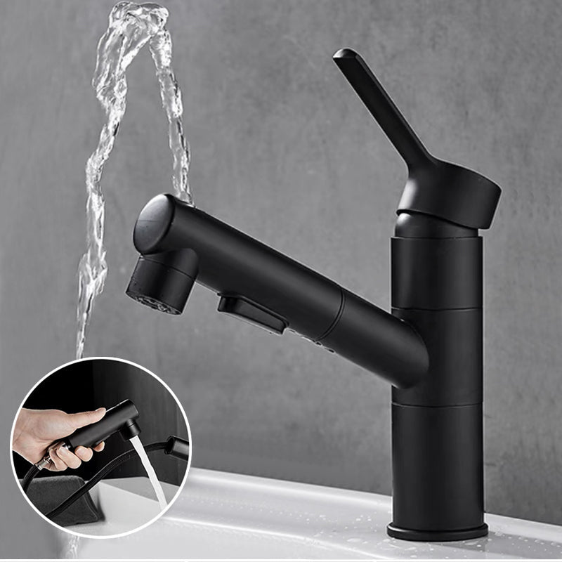 BowLift | Bathroom Vessel Faucet Swivel Spout Single Handle Faucet with Pull-Out Spray Head
