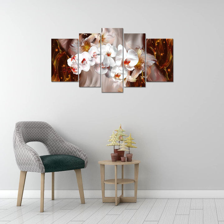 Set Of 5 Rose Canvas Wall Art Painting | Bowlift