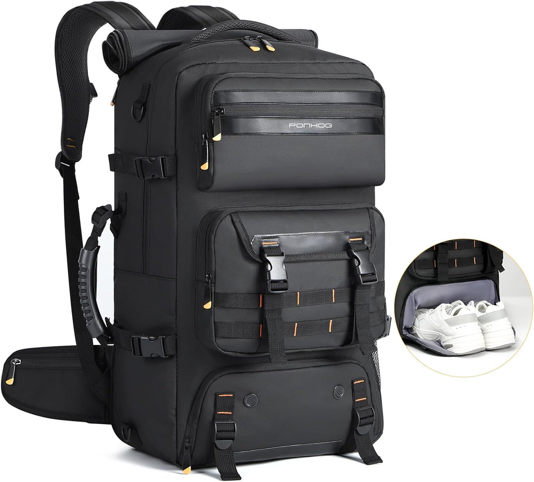 50L Flight-Ready Convertible Travel Backpack with Shoe Compartment & USB Port | Bowlift