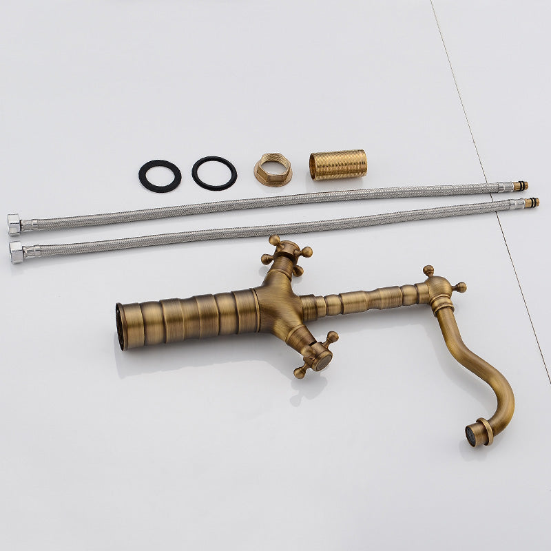 BowLift | Deck Mounted Copper Roman Tub Faucet Double Handles Roman Tub Faucet Set