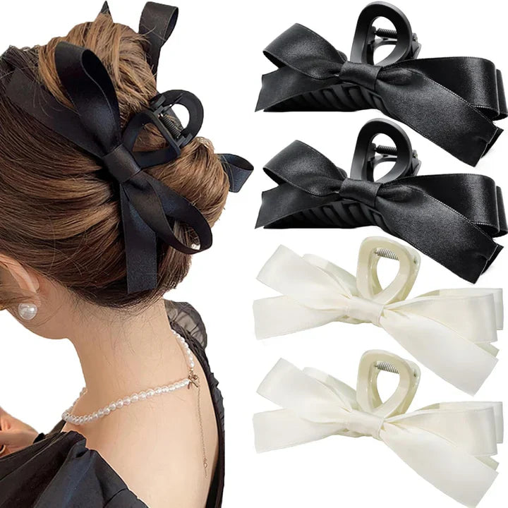 BowLift | Large Hair Clips with Satin Bows