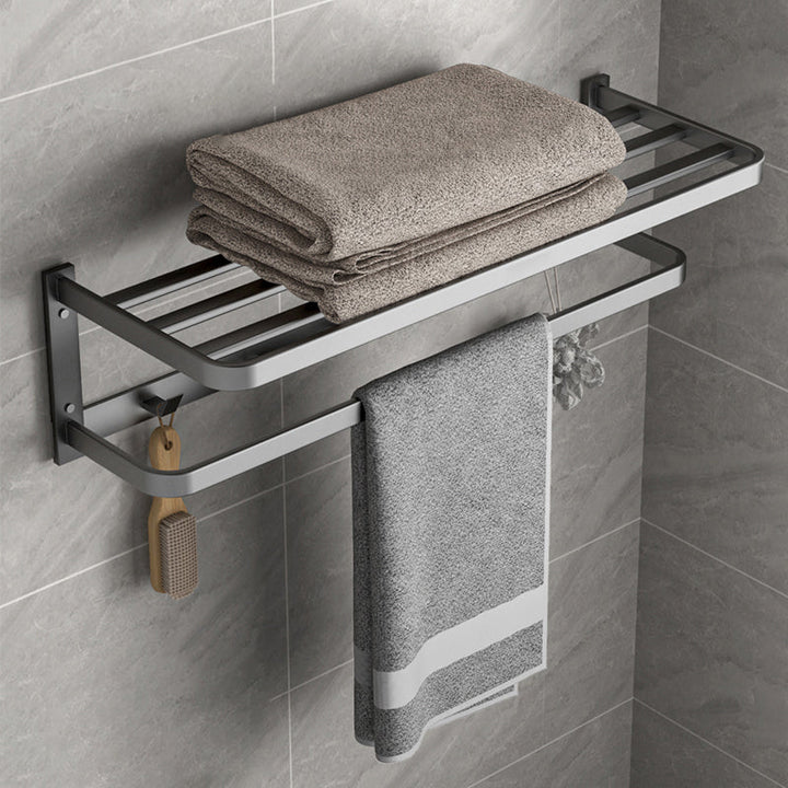 BowLift | Modern gray bathroom hardware set towel rack paper holder bathroom accessory set