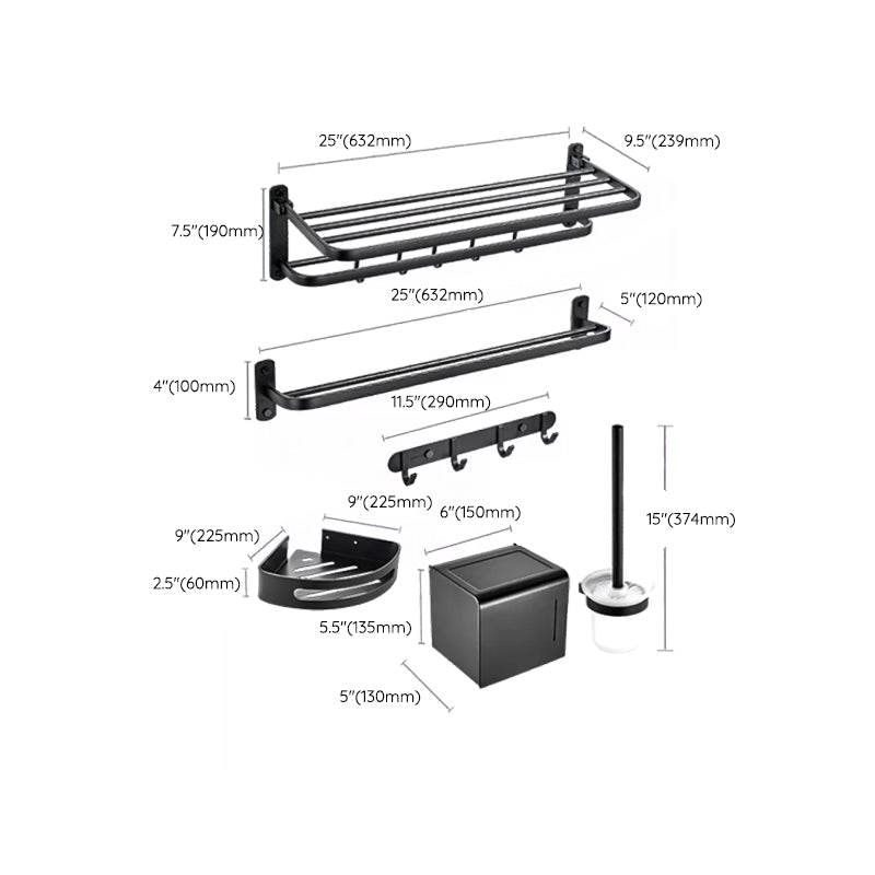 BowLift | Modern black bathroom accessories set towel holder bathroom shelf bathroom faucet set