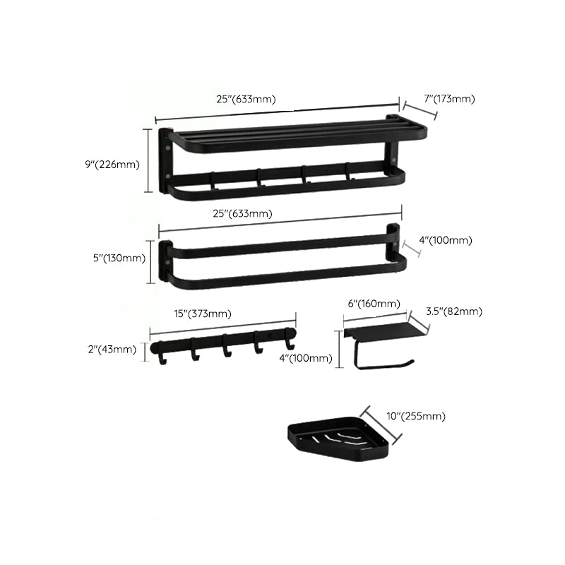 BowLift | Modern black bathroom accessories set towel holder bathroom shelf bathroom faucet set