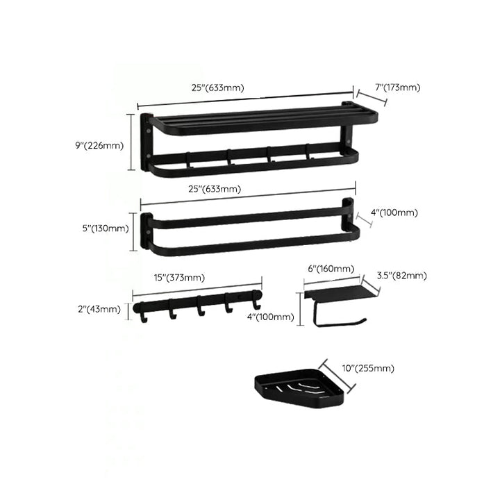 BowLift | Modern black bathroom accessories set towel holder bathroom shelf bathroom faucet set