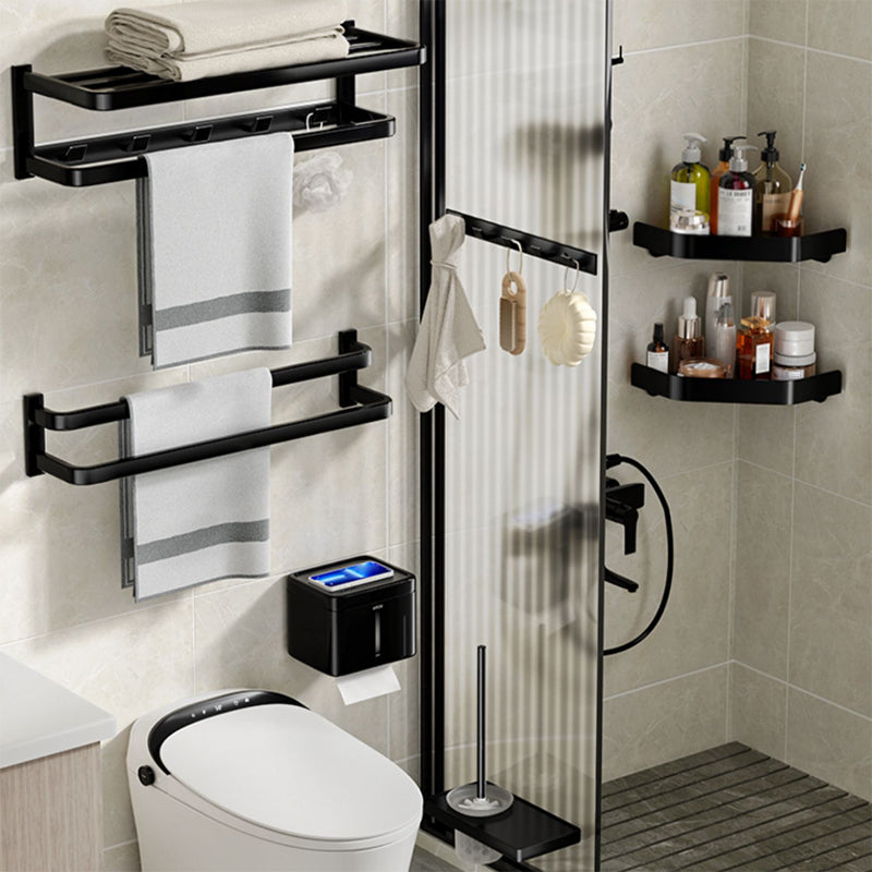 BowLift | Modern Bathroom Set Towel Bar Paper Holder Black Bathroom Accessory Set