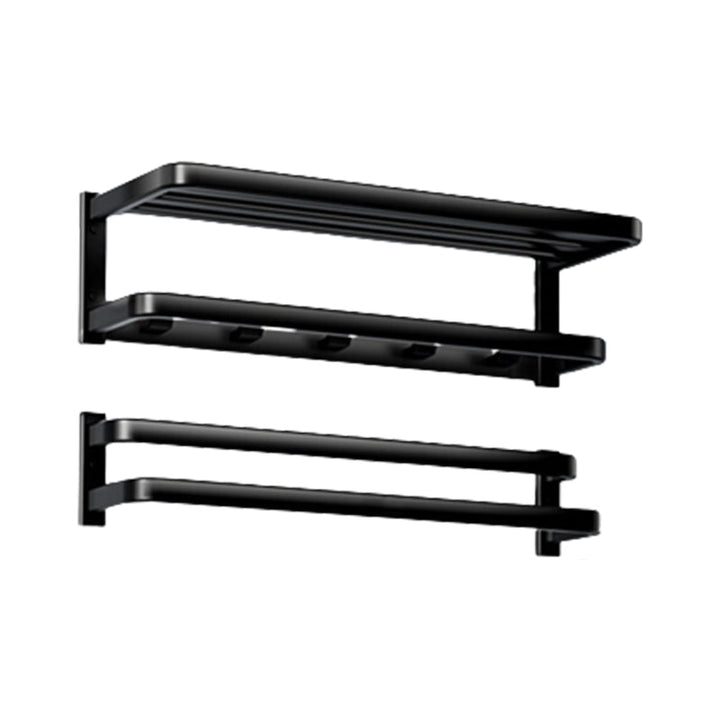 BowLift | Modern Bathroom Set Towel Bar Paper Holder Black Bathroom Accessory Set